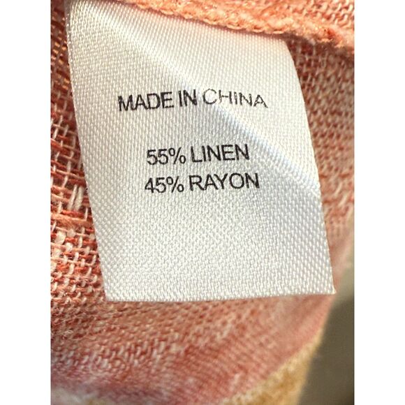 Drew Nat Dobby Stripe Linen Blend Sleeveless V-Neck Dress Women’s Size Medium - Picture 5 of 8